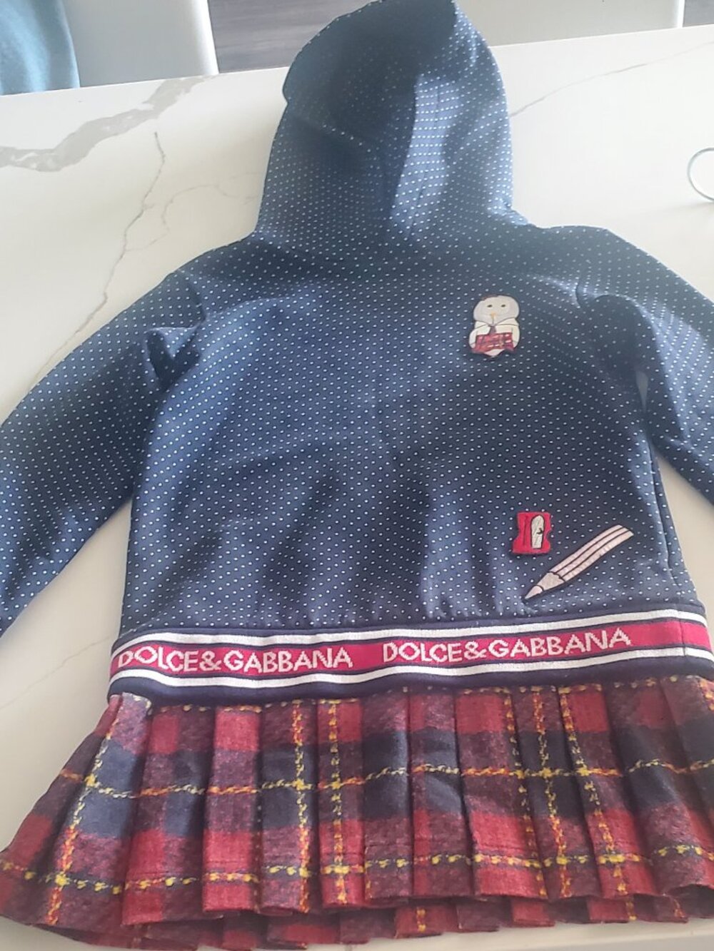 Dolce & Gabbana. Girls dress. Size 5. Italy. Blue/ Burgundy/Red/Yellow.